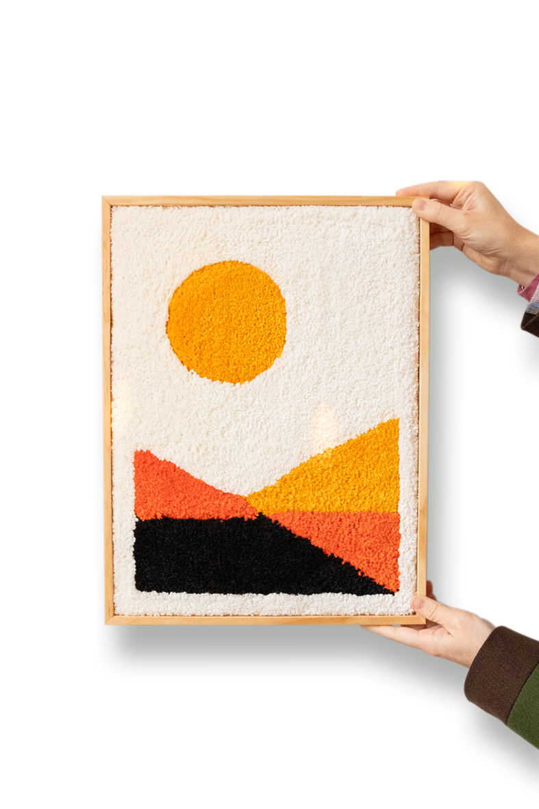 Polygon Sunset - Tapis encadré