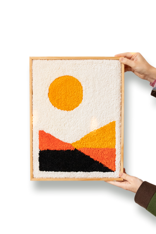 Polygon Sunset - Tapis encadré