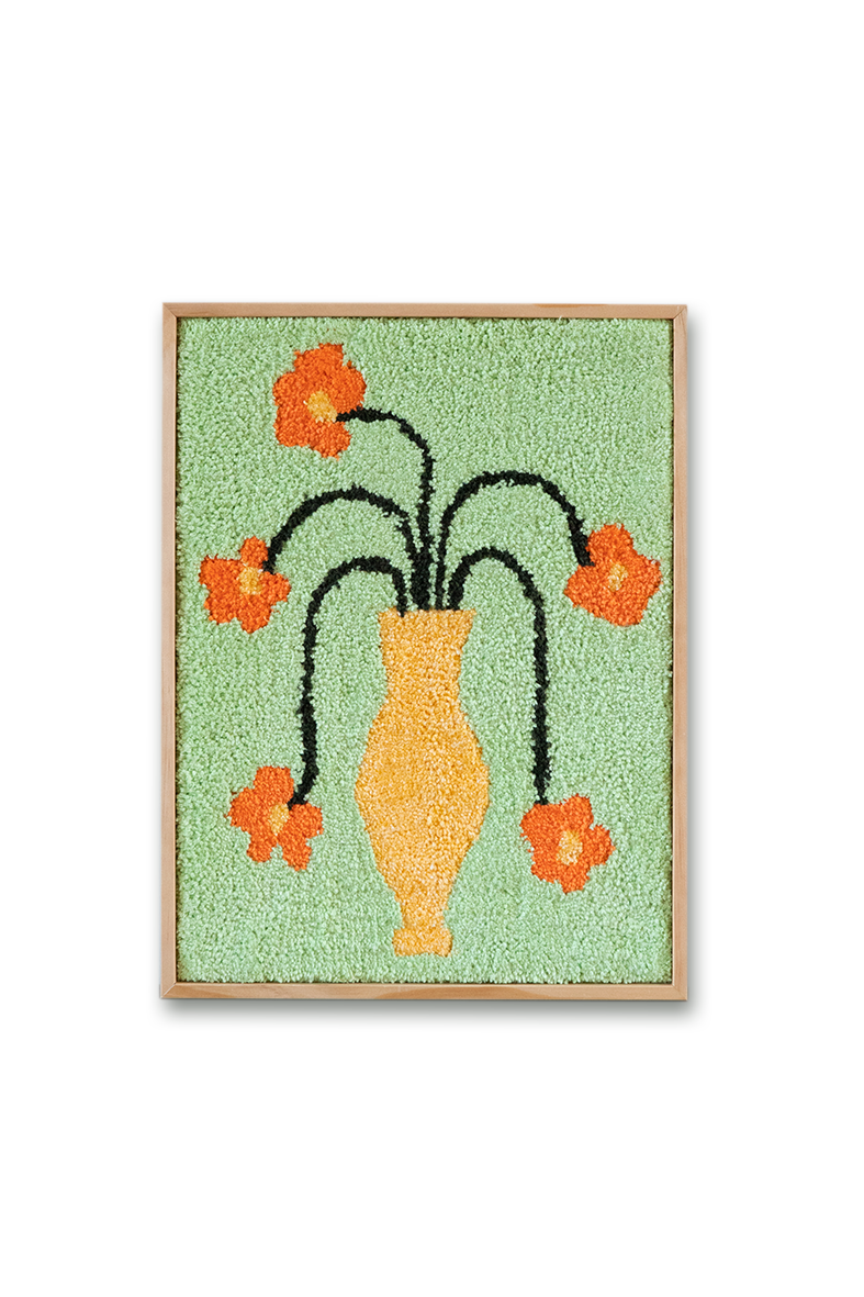 Fleurs pleureuses - Tapis encadré