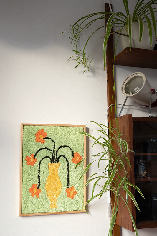 Fleurs pleureuses - Tapis encadré